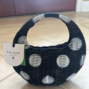 Kate Spade x Target Black and White Hair Polka Dot Woven Bag
